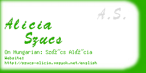 alicia szucs business card